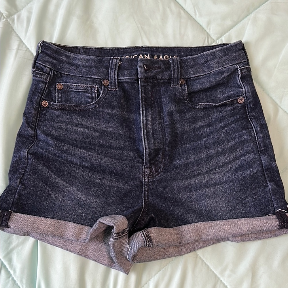 AE high rise curvy jean shorts